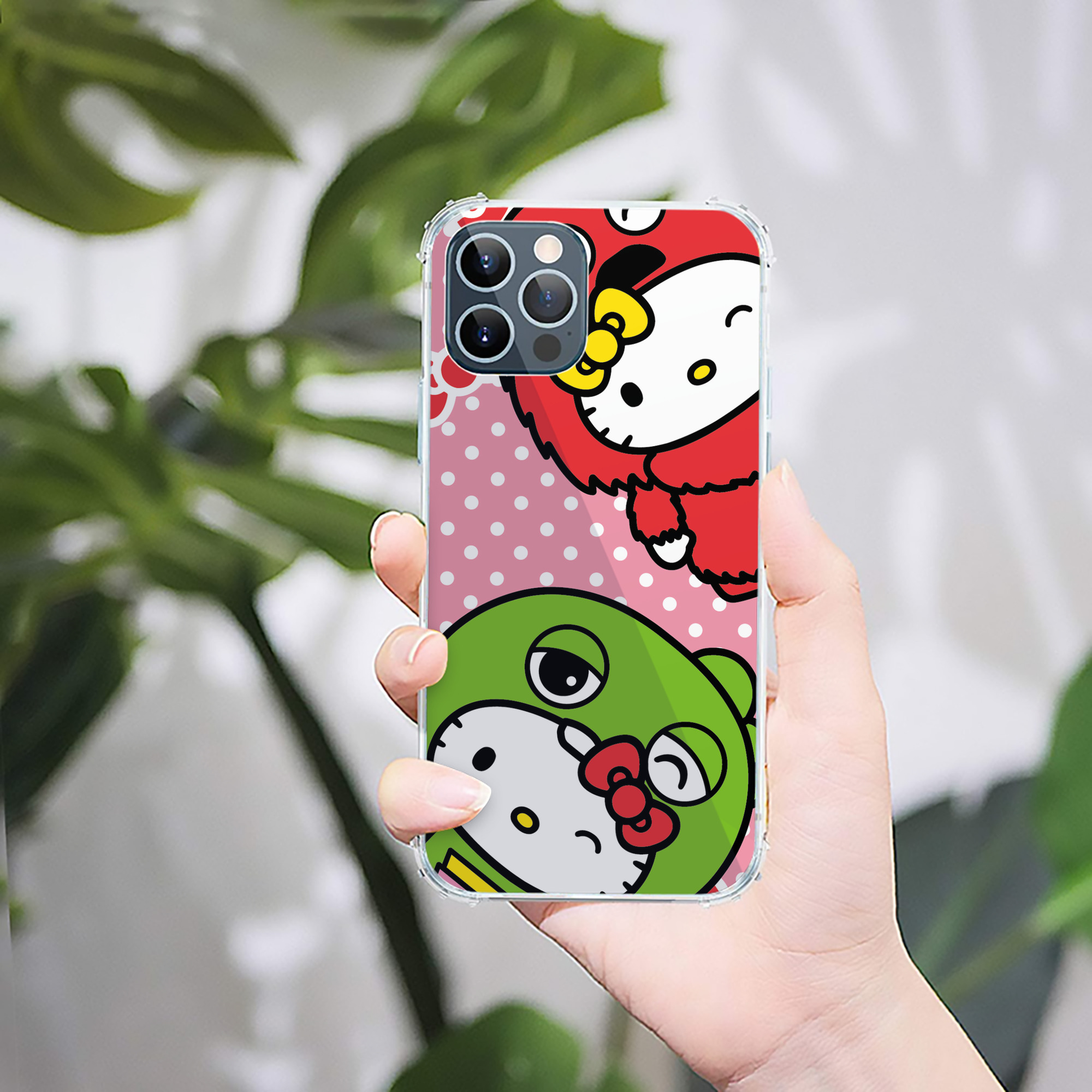 （画像用） Hello Kitty ハローキティ 【iPhone 12シリーズ対応】透明スマホケース（クリアソフトケース）